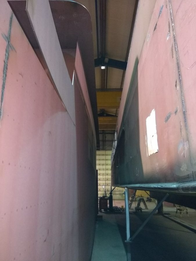 De opbouw naast het achterschip